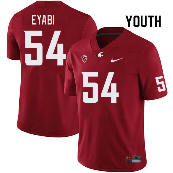 Youth #54 Peter Eyabi Washington State Cougars College Football Jerseys Stitched Sale-Crimson